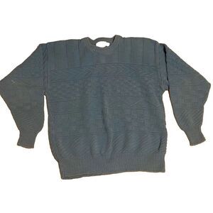 The‎ Fox Collection Men's Sweater Blue Long Sleeve Medium Knit Pullover Size L
